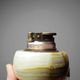 Small vintage copper and onyx table lighter, gold-plated metal and copper, 1960s-1970s