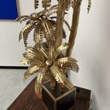 Brass palm tree table lamp with 4 trunks