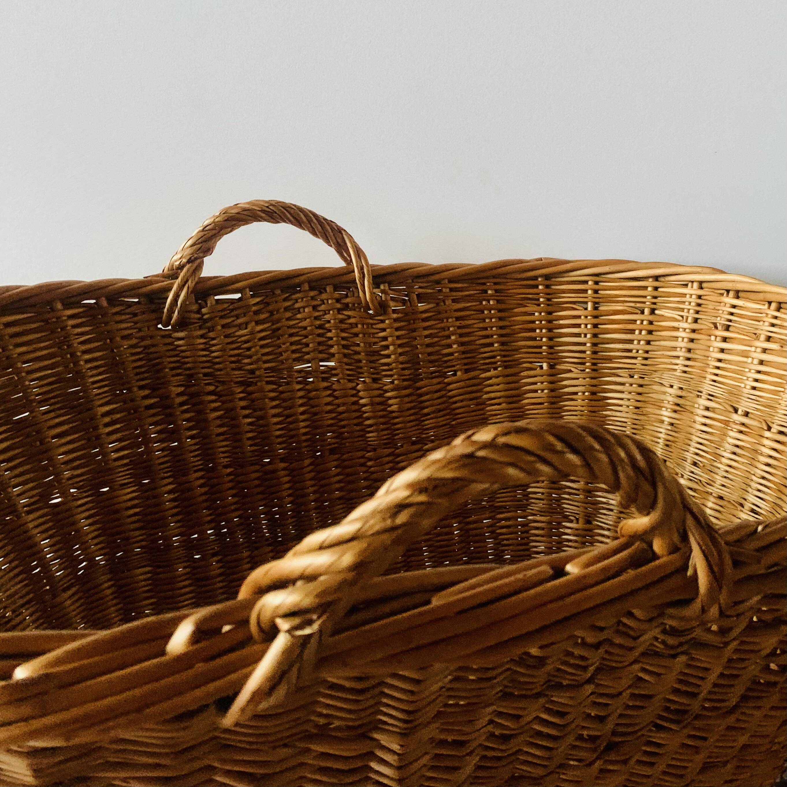 Large vintage wicker basket