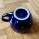 Vintage midnight blue coffee and dessert set with white dots - Glazed ceramic Feinsteinzeug