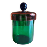Handmade Green, Pink and Blue Glass Lidded Jar by Erik Höglund, 1992