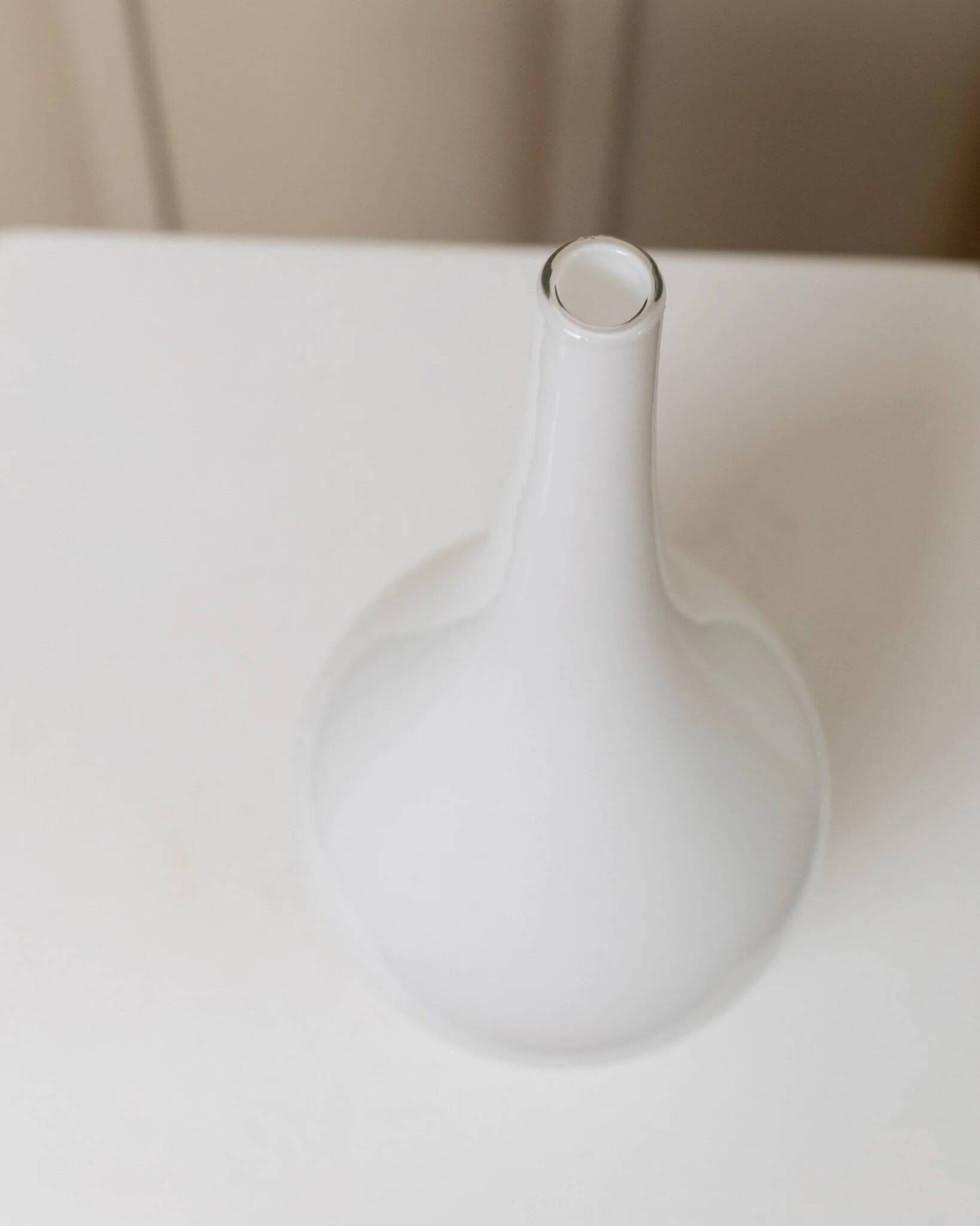 Vintage white milk-glass Salong vase by Johanna Jelinek for IKEA - mouth-blown glass, Scandinavian design