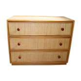Commode rotin 3 tiroirs vintage