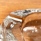 Mid-century Scandinavian heavy frosted glass table and ashtray, 1960s, set of 2.