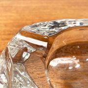 Mid-century Scandinavian heavy frosted glass table and ashtray, 1960s, set of 2.