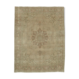 Hand-knotted oriental vintage 300 cm x 392 cm beige wool rug