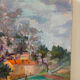 Under the cherry tree in bloom, oil on canvas signed Lacas.