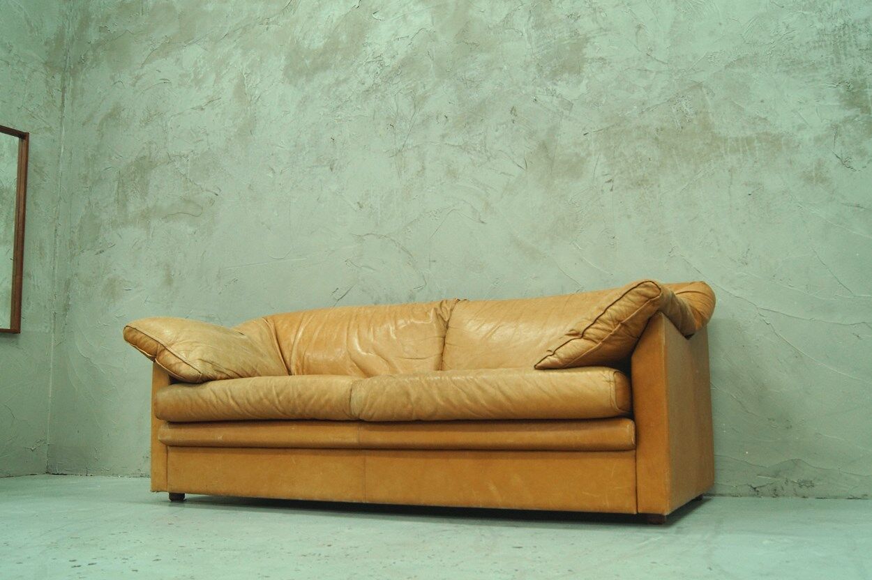 Swedish aniline leather sofa from IRE AB Skillingaryd Mobel, 1970s