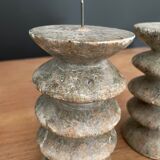 Pair of candle holders, marble candle holders