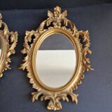 Pair of gilded rococo style mirrors, 1970s