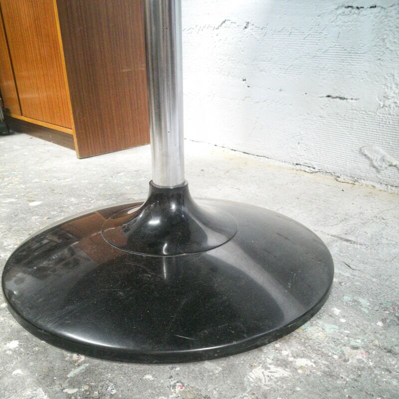 Vintage tulip foot table and smoked glass