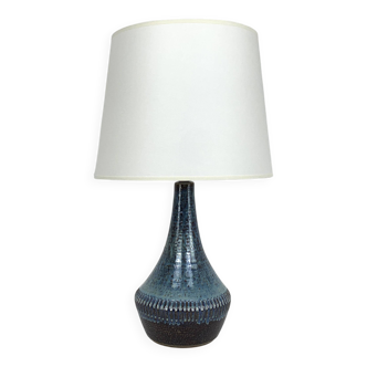 Danish table lamp in blue ceramic, Soholm Stentøj, Scandinavian Denmark