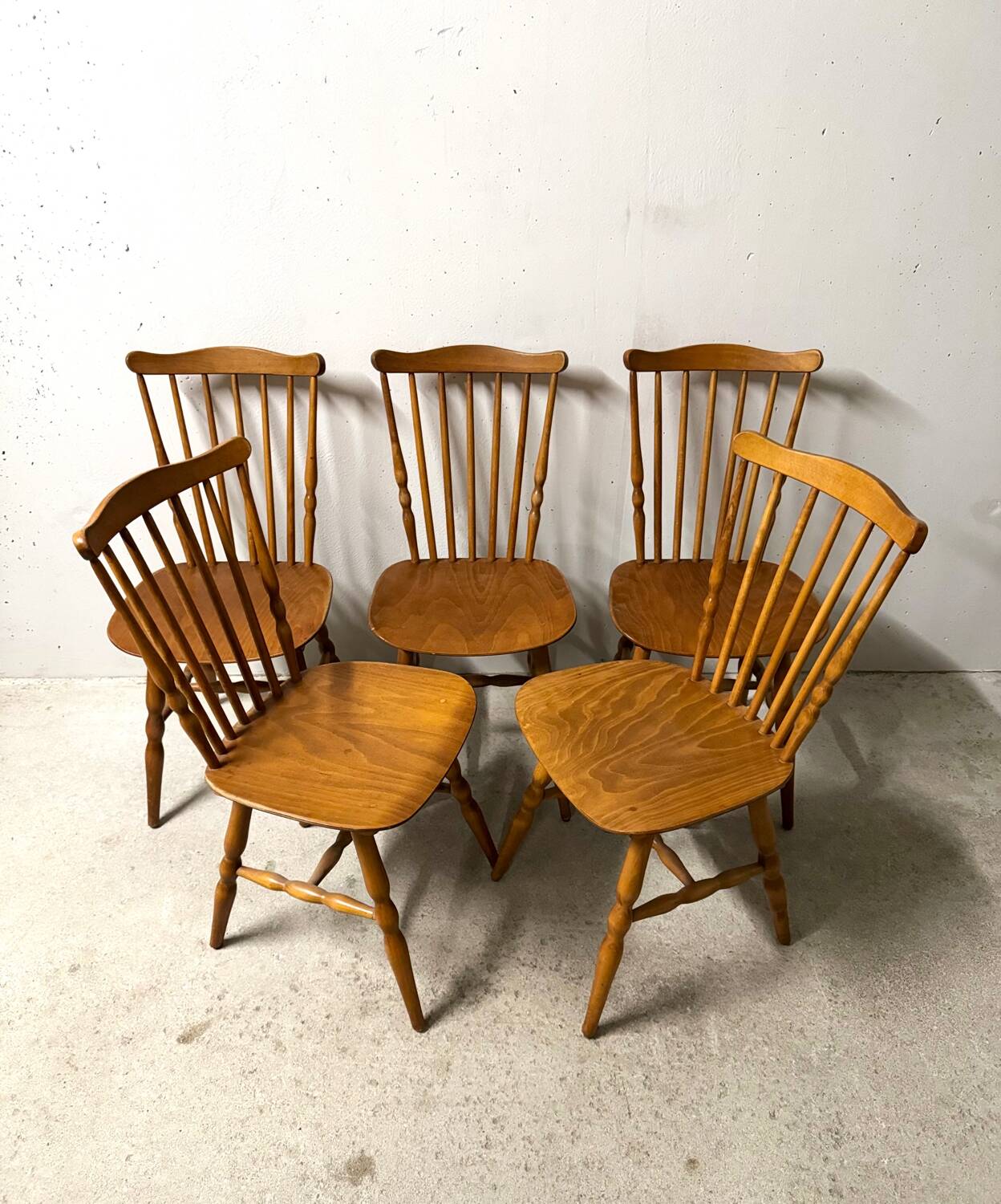 Lot of 05 Baumann chairs model Tacoma Western vintage 1970s