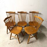 Lot of 05 Baumann chairs model Tacoma Western vintage 1970s