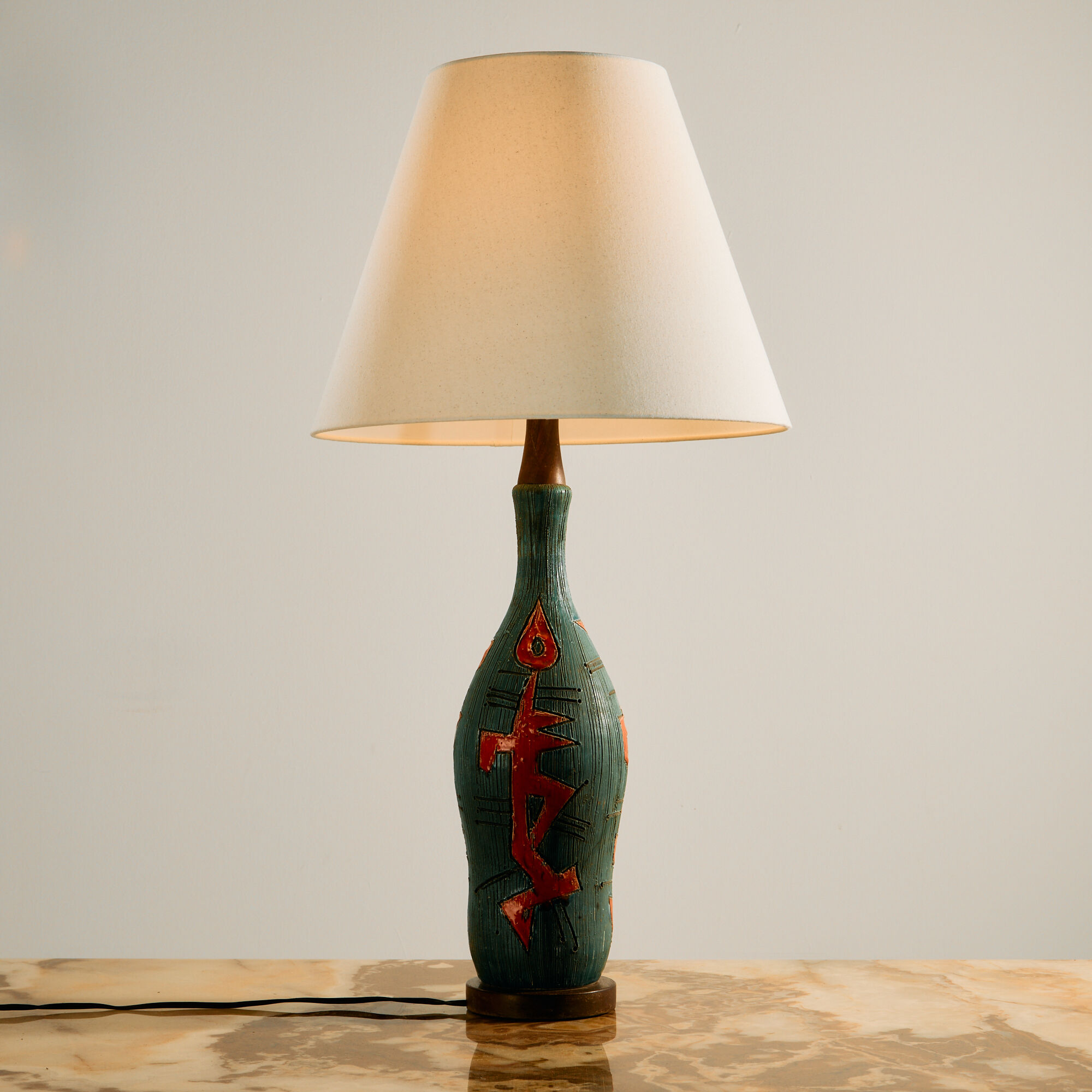 Ceramic table lamp by Jiří Georges & Paul Pannier