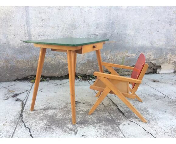 Children's desk Baumann foot compass and chair