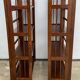 Pair of folding wooden bookcases, 4 shelves, 1950