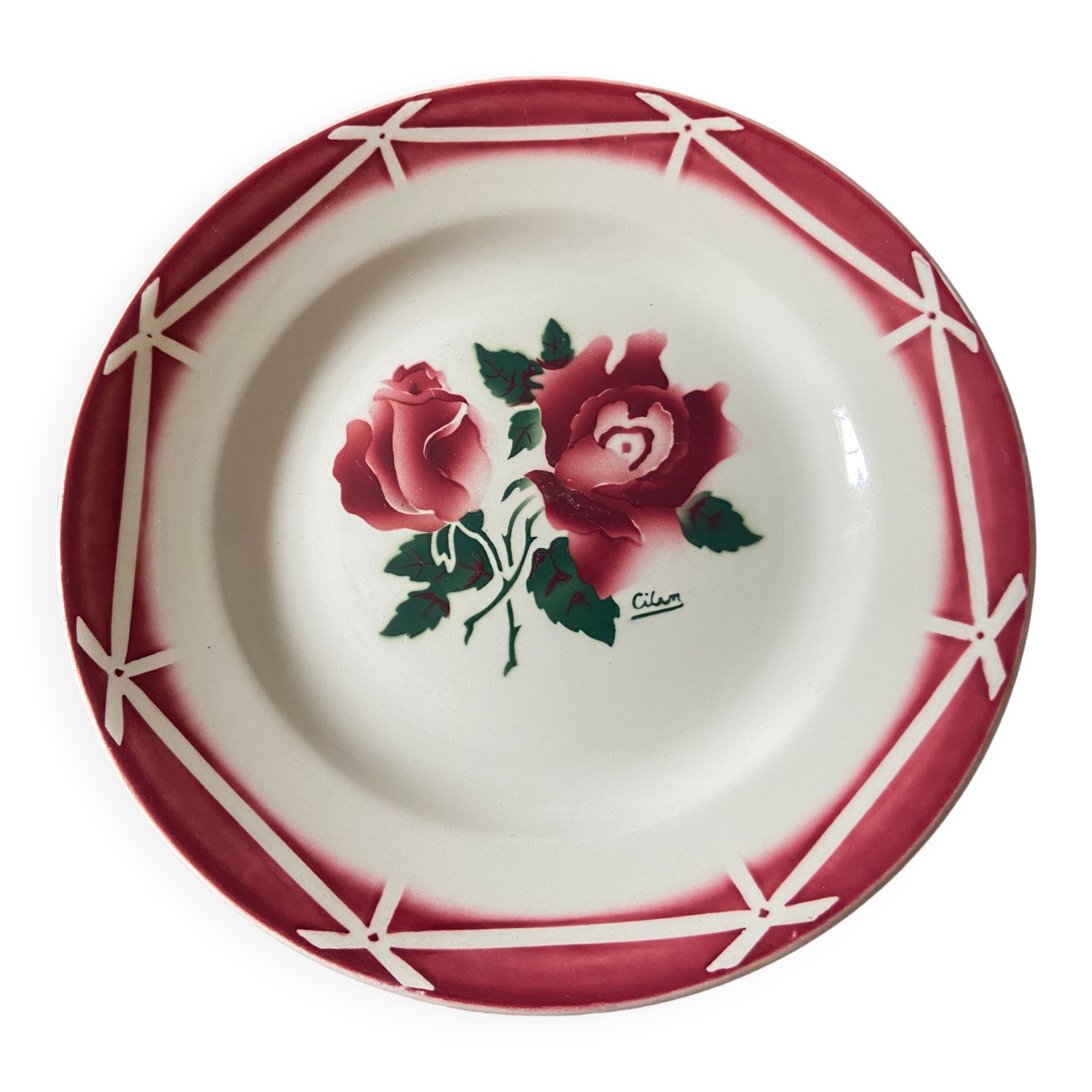 Set of dishes digoin-sarreguemines 40s model cibon