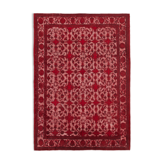 Hand-Knotted Bohemian Turkish 1980s 216 cm x 309 cm Red Carpet