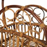 Italian Bamboo & Rattan Magazine Rack, 1950s