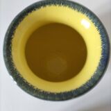 Quimper Henriot Vase – Rare mixed decoration (D.301 + monochrome) on a yellow background