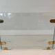 Three-Panel Folding Fire Screen with Clear Glass and Brass Hinges Ova