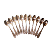Set 11 dessert spoons in silver metal