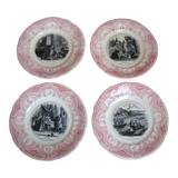 4 assiettes ‘parlantes’ Sarreguemines Les Saintes et Saints