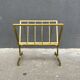 50s brass magazine rack, vintage design magazine rack
