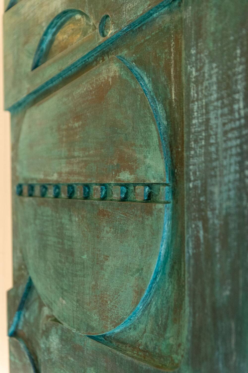 Victory of Segonzac. Sculpted and copper triptych panel. Contemporary.