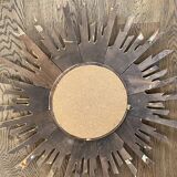 Miroir soleil ancien bois doré, 70 cm, milieu XXe