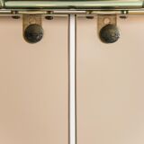 Showcase gold metal smoked glass 70s modern vintage