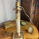 Lamp base in onyx and brass