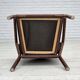 1970s, Danish armchair, rattan, black artificial leather.