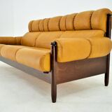 1960s Three-Seat Leather Sofa, Czechoslovakia