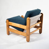 Sling chair in pine, canvas and shipskin, 1970s