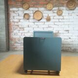 Baby bed caravan vintage 50s blue cloudy