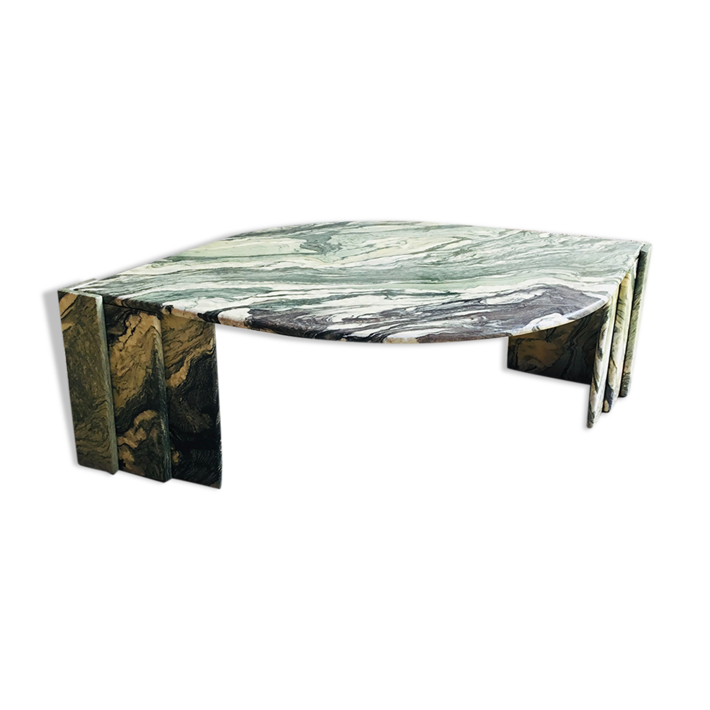 Large marble coffee table in the shape of an eye from Roche Bobois - 1970