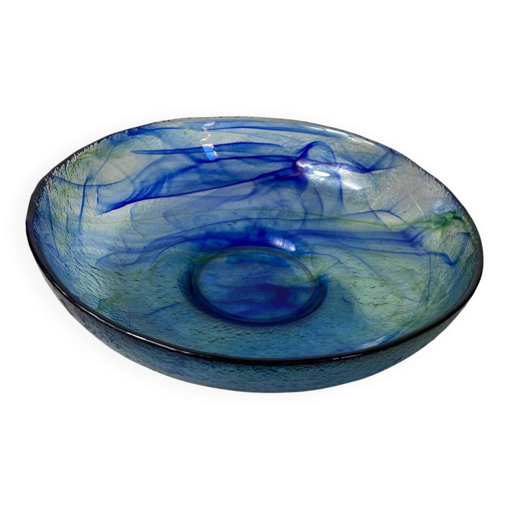 Blown glass salad bowl