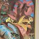 Mid-Century Oil on Canvas – “Forest” by K.R. (1991), Vintage & Framed 42.5×34.5cm