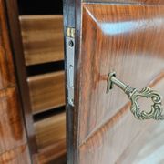 Vittorio Dassi Rosewood Credenza with Black Glass Top, Italian 1940