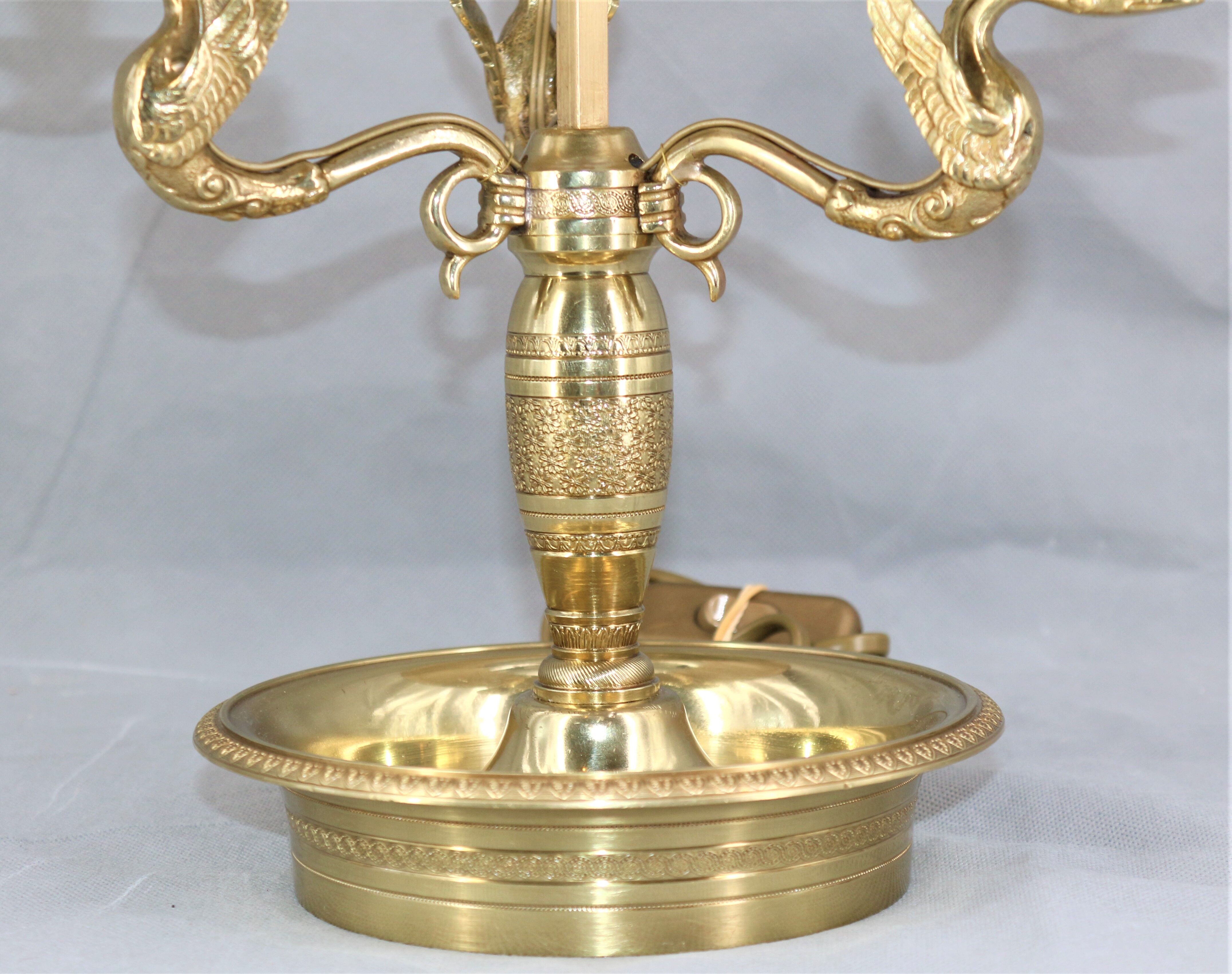 Empire style solid bronze hot water bottle lamp