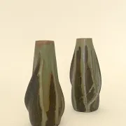 Pair of glazed stoneware vases