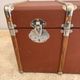 Vintage wooden and metal travel trunk