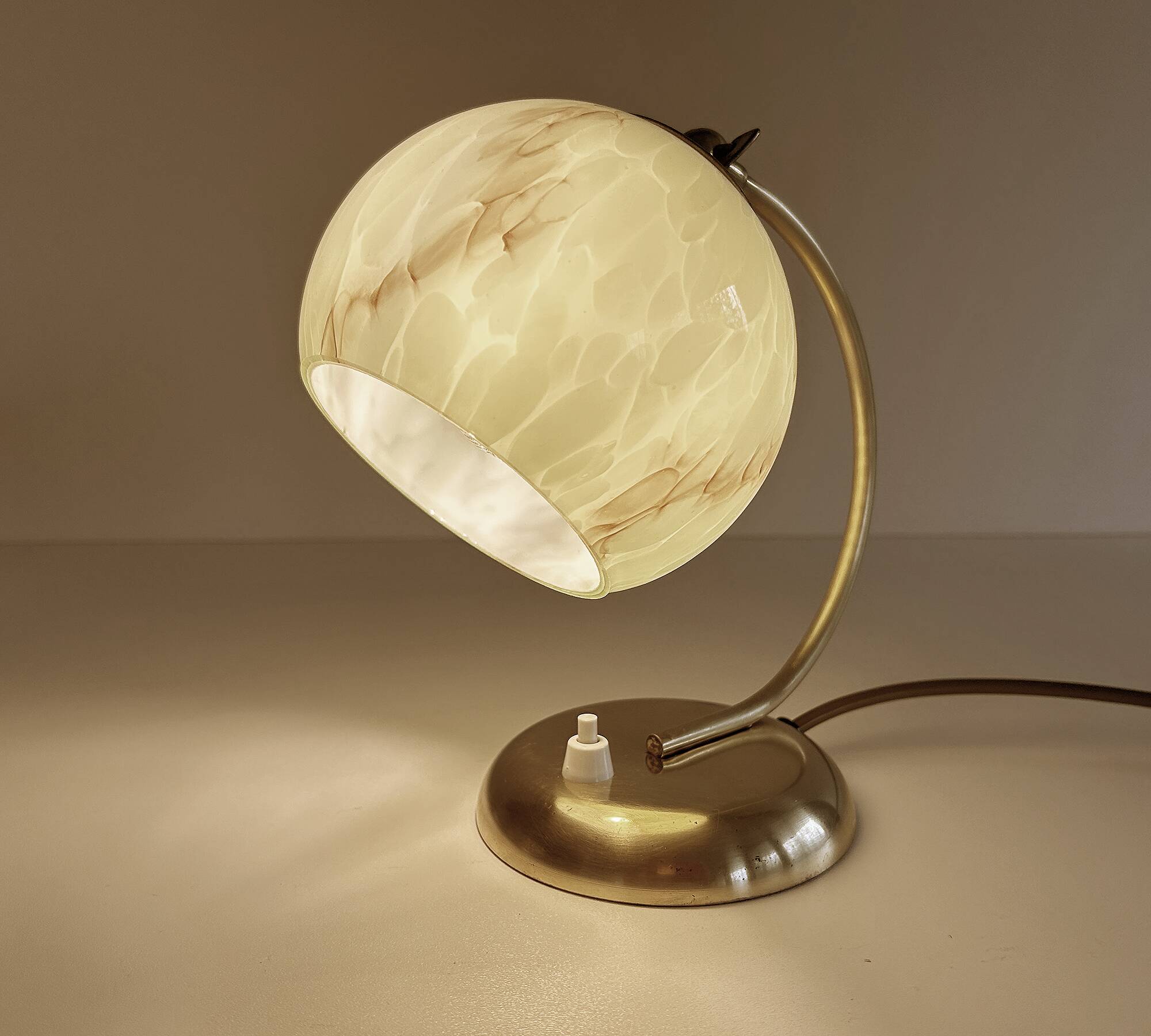 Art Deco Lamp Green Glass Brass