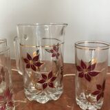 Orangeade service from the 70s with flowers
