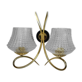 Vintage wall lamp 2 glass lamps.