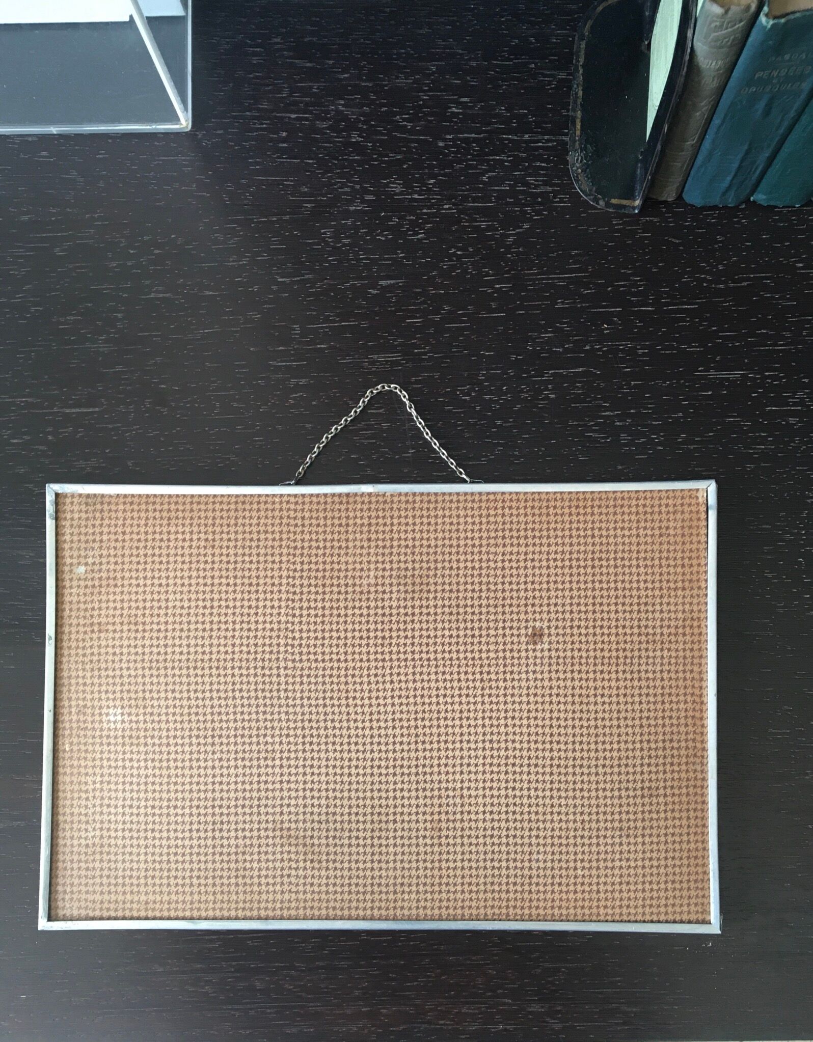 Metal mirror to hang, 50s/60s - 24x38cm