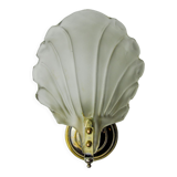 Shell wall lamp, murano glass, italy, 1970