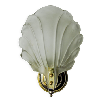 Shell wall lamp, murano glass, italy, 1970